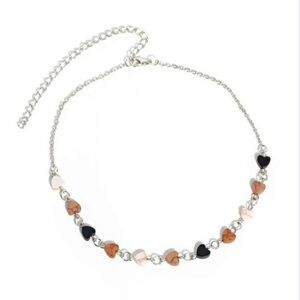 Paparazzi Silver and Black Beaded Necklace and earrings set Elegant Design